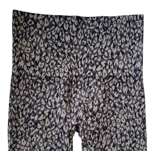 Spanx Animal Print Leggings Taupe Black Women's Size Small - Picture 2 of 5